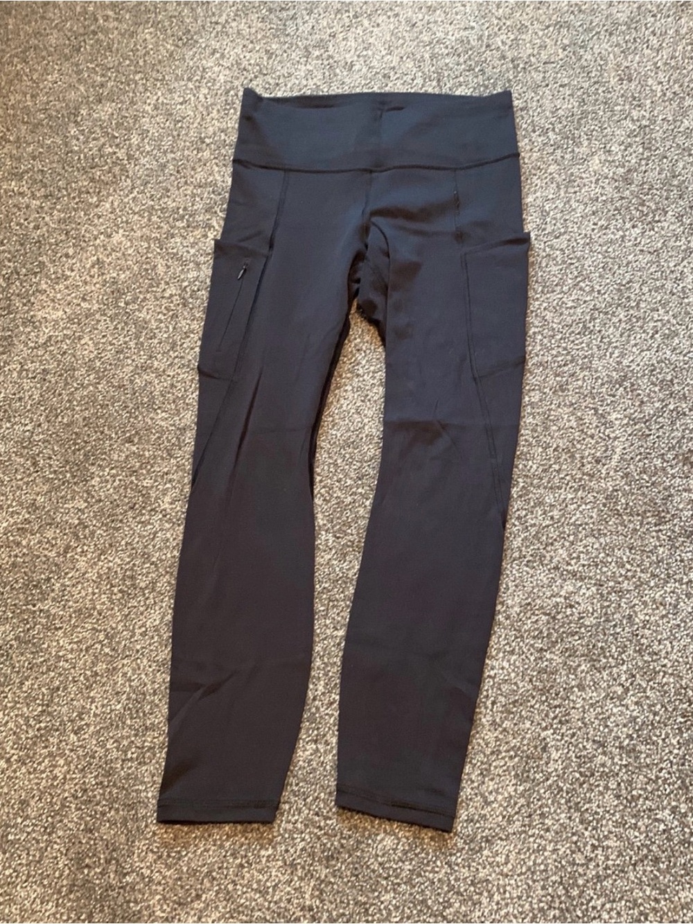 Athleta Black High-Waist Leggings with Side Pockets